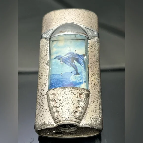 Vintage 80s Dolphin Silver Tone Refillable Lighter - Picture 2 of 6